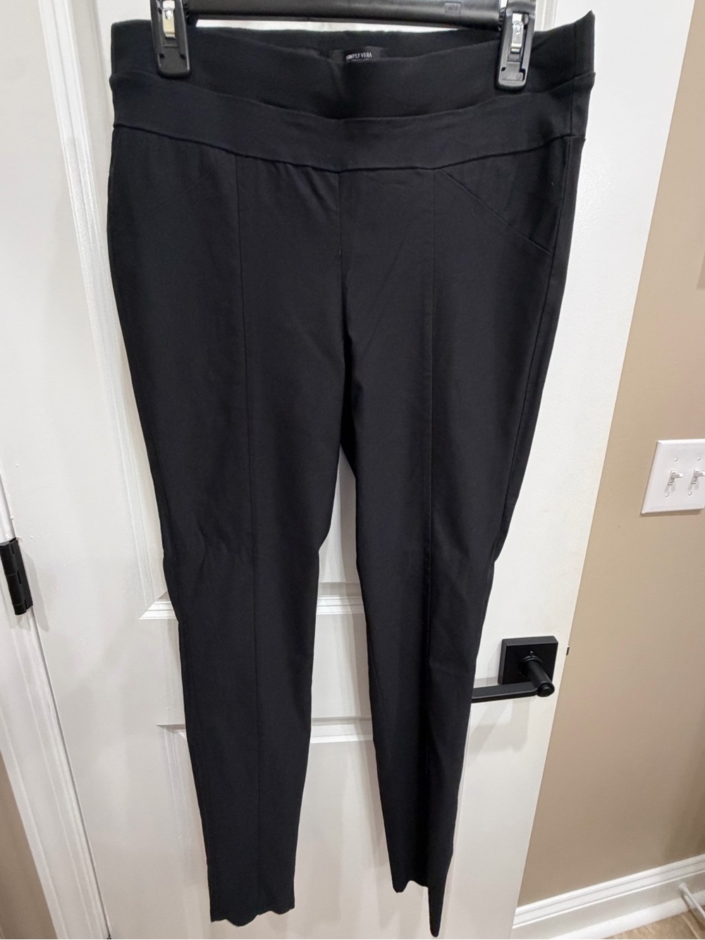Simply Vera Vera Wang Black Ponte Skinny Pull-On Pants